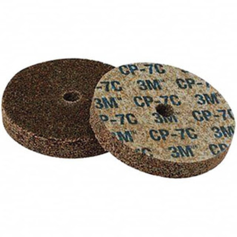 3M 2 Diam, 1/4 Face Width, 1/4 Center Hole, Coarse Grade, Aluminum Oxide Deburring Wheel Unitized, Hard Density 7 Grade, 22,100 RPM 7100063702 – 00673541