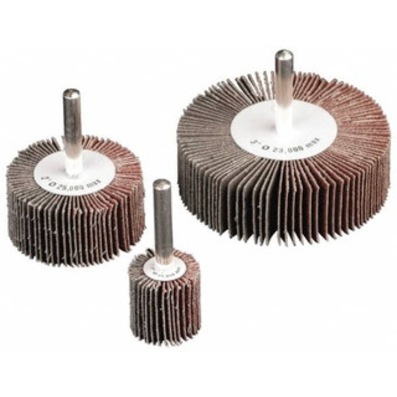 CGW Abrasives 3/4 Diam x 3/4 Face Width, Very Fine Aluminum Oxide Coated Mounted Flap Wheel 1/4 Shank Mount, 240 Grit, 30,000 Max RPM 37104 – 02725034