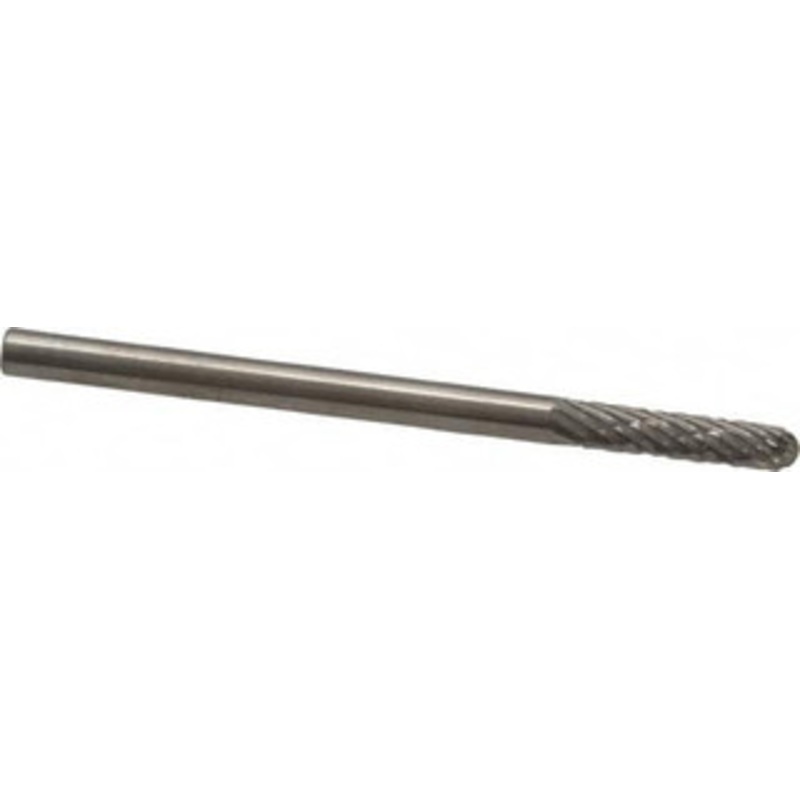 Made in USA 1/8 Cut Diam, 1/8 Shank Diam, Carbide Double Cut Cylinder Burr with Radius Radius End, 2 OAL, 9/16 LOC SC-42-L2DC – 00451591