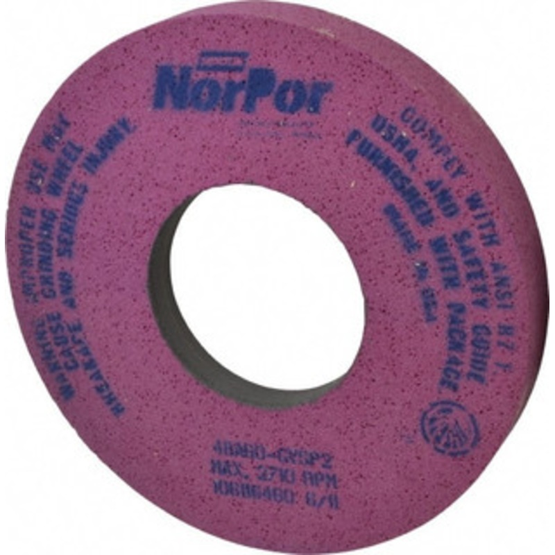 Norton 12 Diam x 5 Hole x 1-1/2 Thick, G Hardness, 60 Grit Surface Grinding Wheel Aluminum Oxide, Type 5, Medium Grade, 2,710 Max RPM, Vitrified Bond, One-Side Recess 66253220909 – 82051426