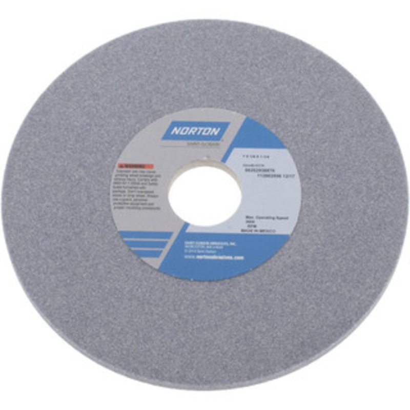 Norton 7 Diam x 1-1/4 Hole x 1/4 Thick, K Hardness, 80 Grit Surface Grinding Wheel Aluminum Oxide, Type 1, Medium Grade, 3,600 Max RPM, Vitrified Bond, No Recess 66252938876 – 05128046