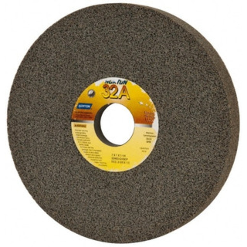Norton 7 Diam x 1-1/4 Hole x 1 Thick, G Hardness, 60 Grit Surface Grinding Wheel Aluminum Oxide, Type 5, Medium Grade, 3,600 Max RPM, Vitrified Bond, One-Side Recess 66252942800 – 96786520