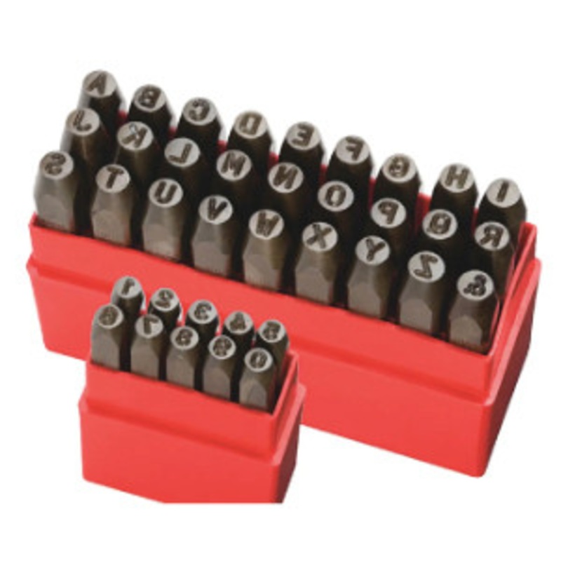Pryor Impression Grade Hand Stamp Combo Letter & Number Set, 5/64 Character Size