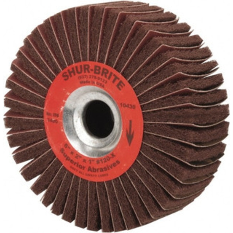 Superior Abrasives 6 x 2 120 Grit Aluminum Oxide Unmounted Flap Wheel Coated, Fine Grade, 1 Center Hole, 4,500 Max RPM 10430 – 01937952
