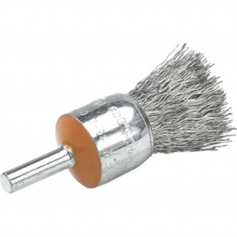 Walter Surface Technologies 3/4 Diam Steel Crimped End Brush 1/4 Shank Diam, 25,000 Max RPM 13C008 – 57858599