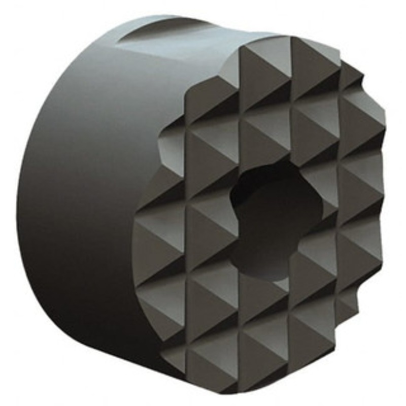 Fairlane 1/4-28 Thread, 3/4 Diam, 3/8 High, Threaded, Extra Fine Tooth Grade Diamond Serration Tooth Pattern, High Speed Steel, Round Positioning Gripper 3/16 Flat Width, Black Oxide Coated HS-75EF – 09713637