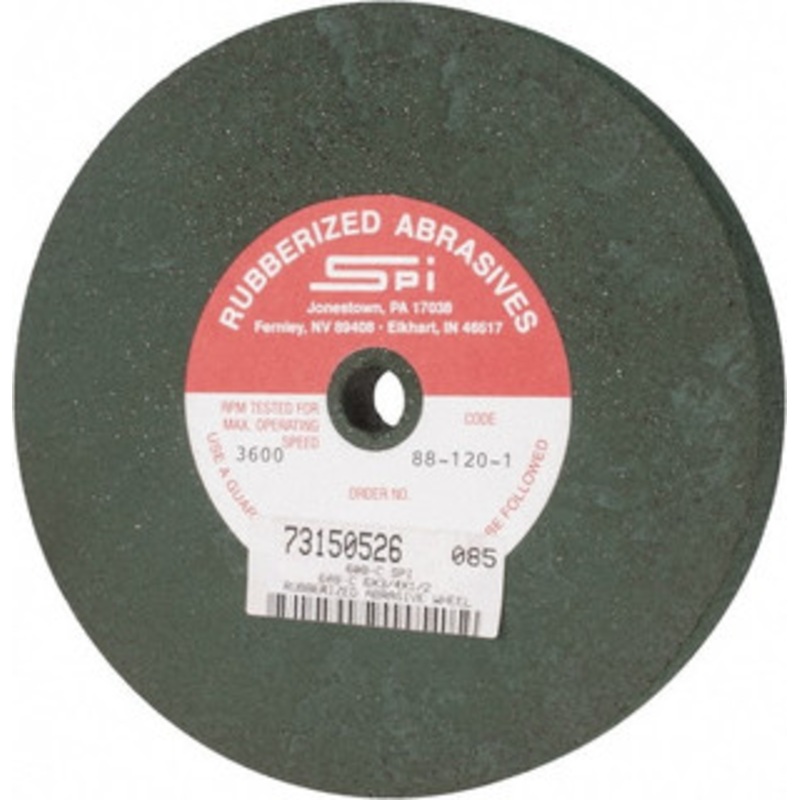 Made in USA 6 Diam x 1/2 Hole x 3/4 Thick, 46 Grit Surface Grinding Wheel Aluminum Oxide/Silicon Carbide Blend, Coarse Grade, 3,600 Max RPM 608-C SPI – 73150526