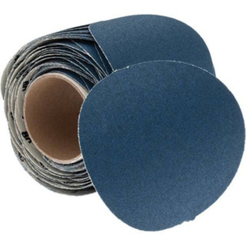 Norton 6 Diam, 80 Grit Zirconia Alumina Adhesive PSA Disc Coarse Grade, Blue, F Weighted Backing, Flexible 66261137322 – 01881002