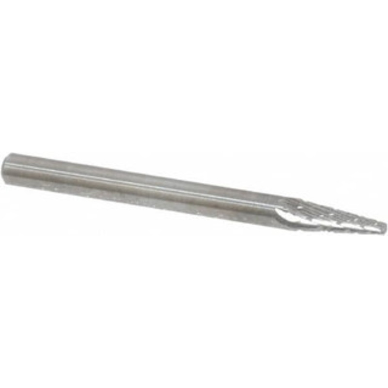 SGSPRO 1/8 Cut Diam, 1/8 Shank Diam, 12 Carbide Double Cut Cone Burr Point End, 1-1/2 OAL, 11/32 LOC 15678 – 05293568