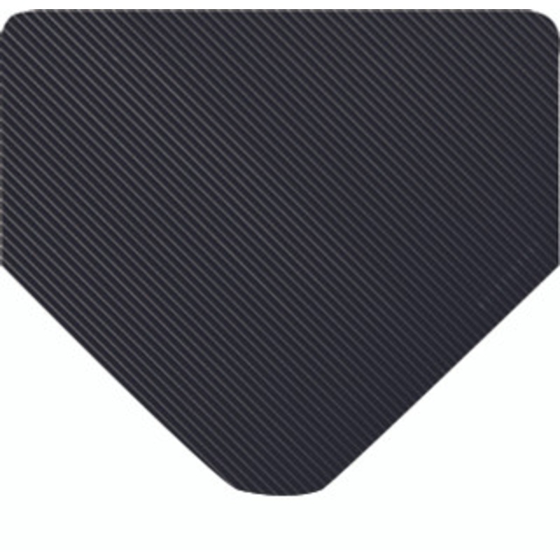 Wearwell Heavy Duty Corrugated Runners Black, 1/4in Thick x 2ft Width
