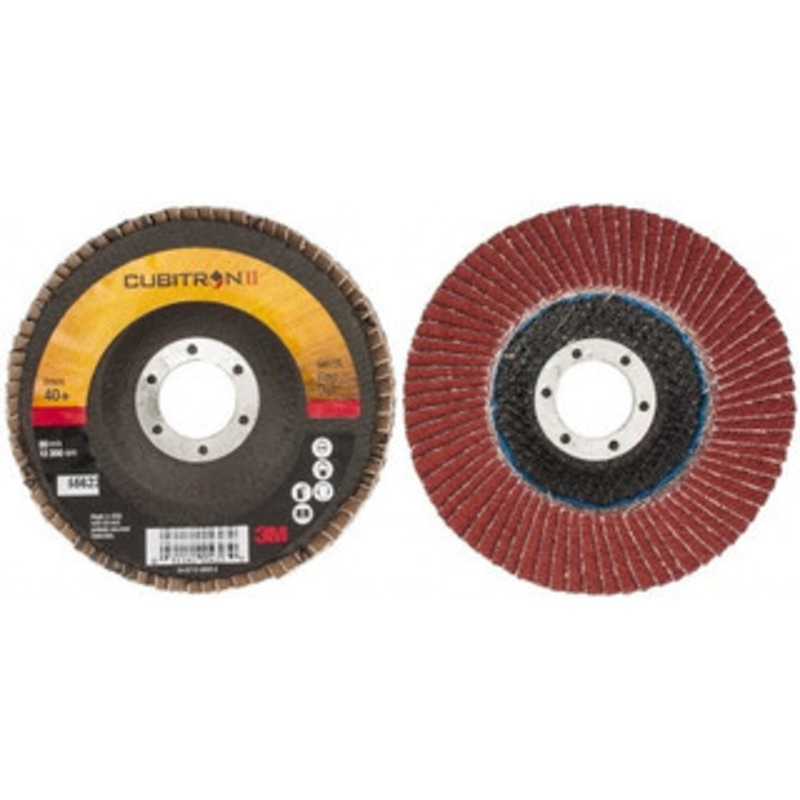 3M 4-1/2 40 Grit 7/8 Center Hole Type 29 Ceramic Flap Disc Very Coarse Grade, Coated, Arbor Attachment, Cloth Backing, 13,300 RPM 7000148187 – 45619533