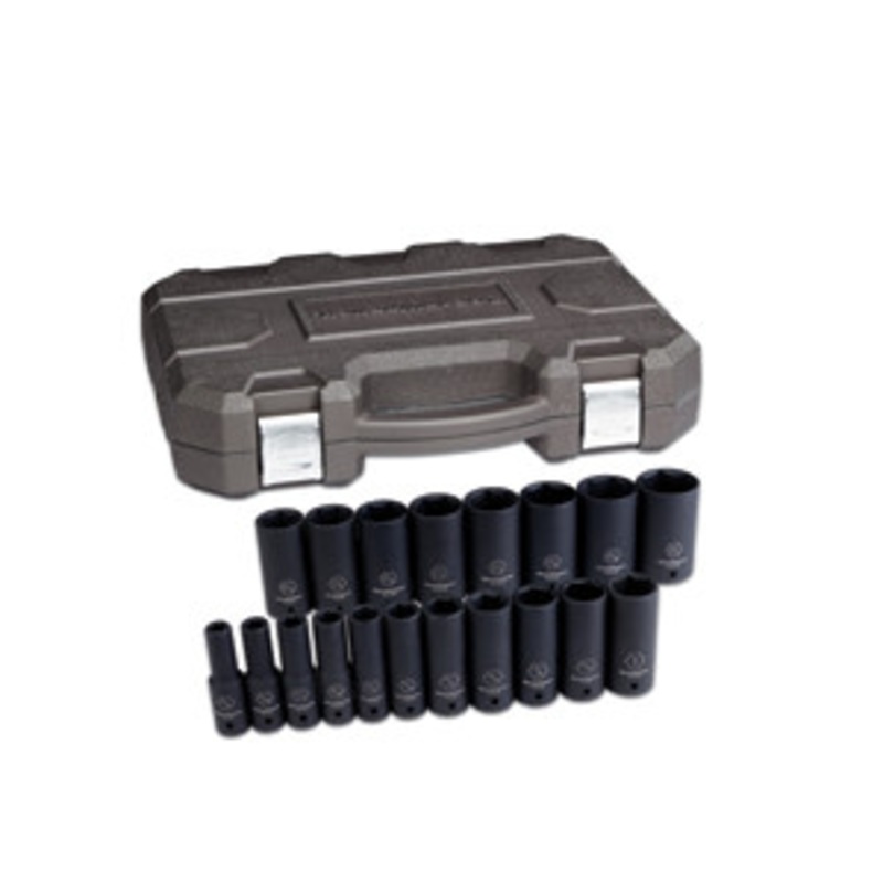 GEARWRENCH 19 Pc. 1/2 Drive 6 Point SAE Deep Impact Socket Set – KD84934N
