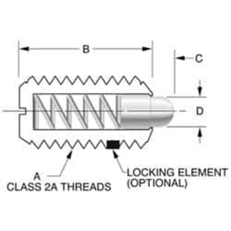 Gibraltar 3/8-16, 5/8 Thread Length, 0.11 Plunger Projection, Stainless Steel Threaded Spring Plunger 0.186 Max Plunger Diam, 0.625 Plunger Length, 1.5 Lb Init End Force, 5 Lb Final End Force SSW10-6SL-G – 73260317