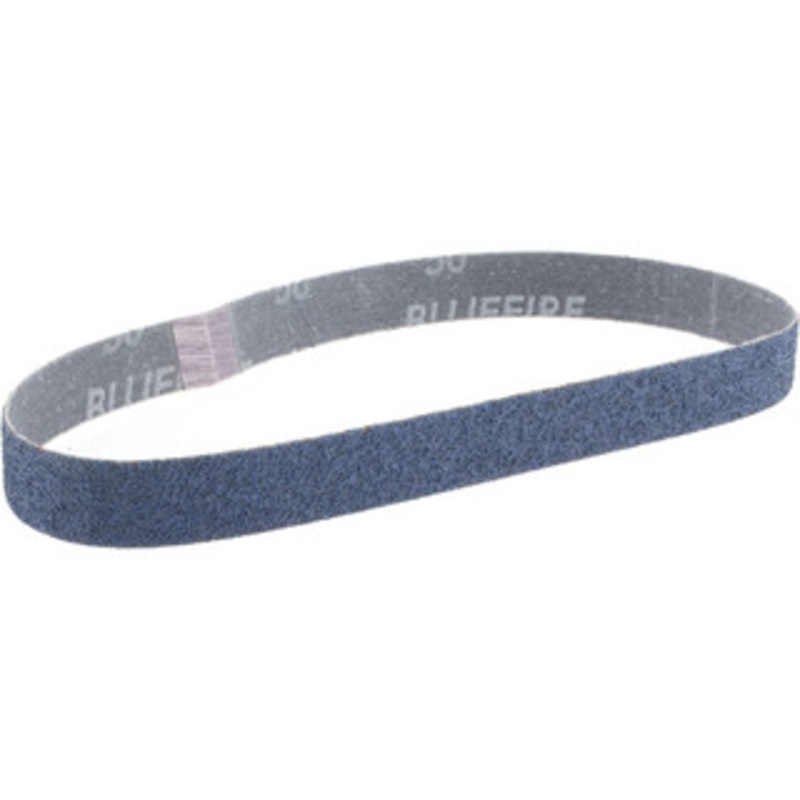 Norton 3/4 Wide x 20-1/2 OAL, 50 Grit, Zirconia Alumina Abrasive Belt Zirconia Alumina, Coarse, Coated, Y Weighted Cloth Backing, Series R821 78072782866 – 82175795