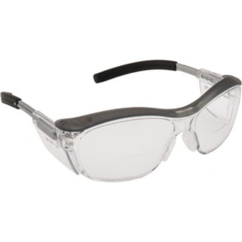 3M +1.5, Clear Lenses, Anti-Fog, Framed Magnifying Safety Glasses UV Protection, Adjustable Temples, Gray Plastic Frame, ANSI Z87.1-2010 7000052797 – 07835606