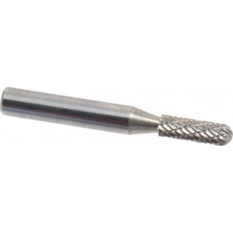 Atrax 3/16 Cut Diam, 1/4 Shank Diam, Carbide Double Cut Cylinder Burr with Radius Radius End, 2 OAL, 1/2 LOC SC-14DC-ATX – 85284925