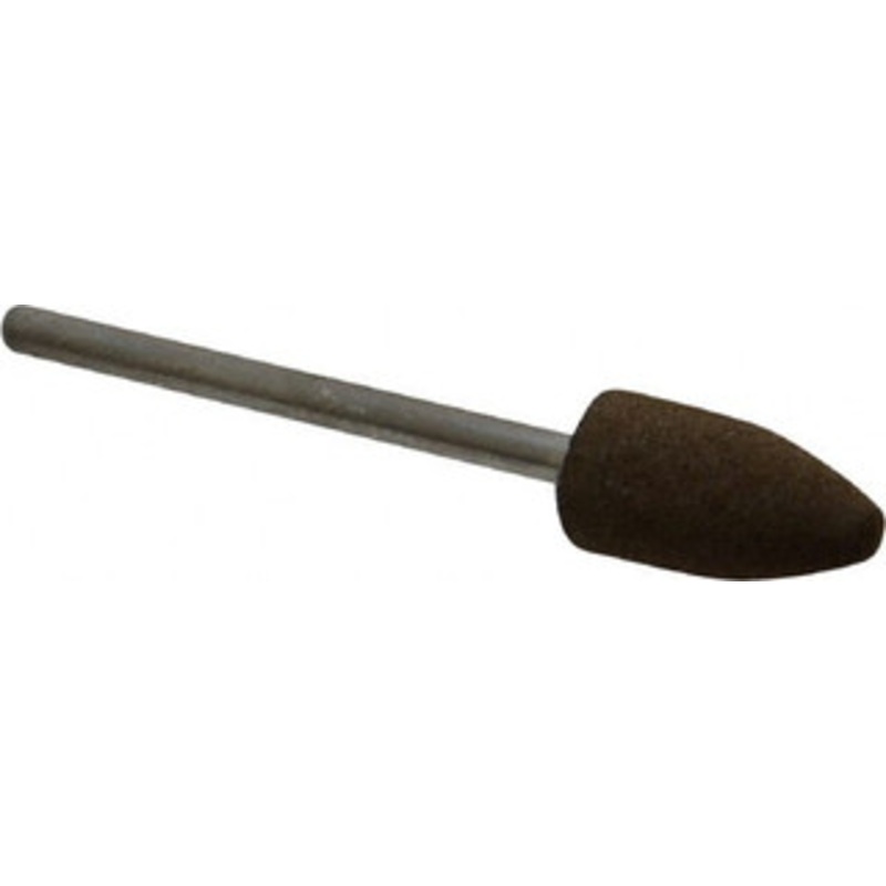 Grier Abrasive 3/8 Max Diam x 2-1/4 Long, Cone B52, Rubberized Point Medium Grade, Aluminum Oxide, Mounted B52-J3-19355 – 58130451