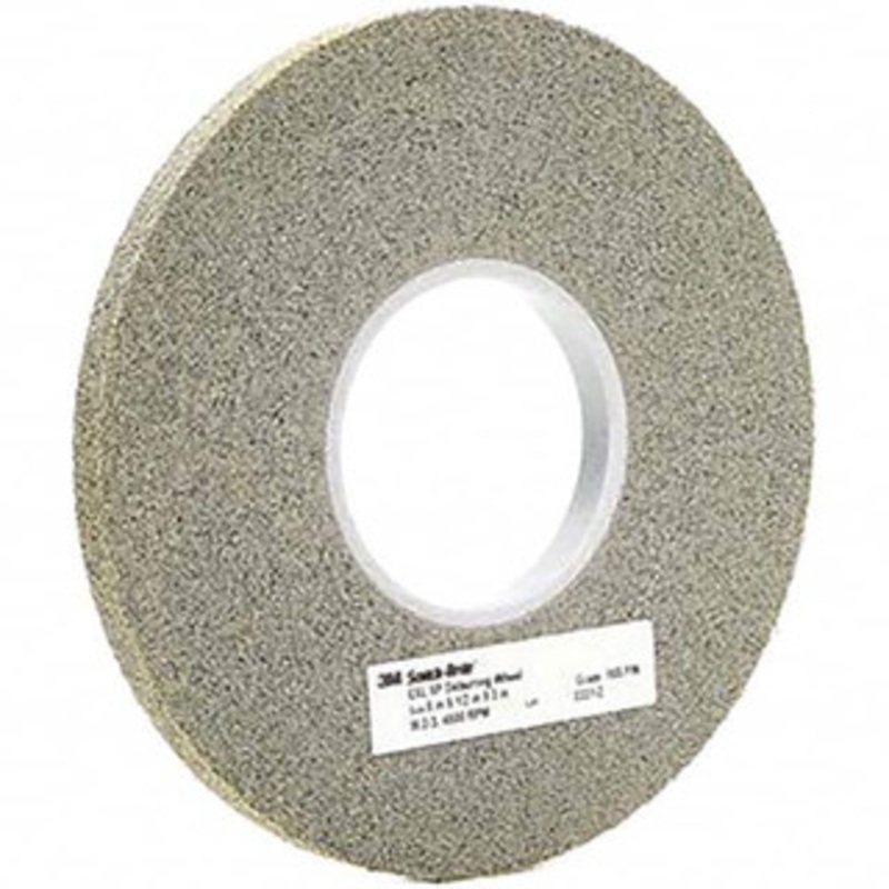 3M 8 Diam, 1 Face Width, 3 Center Hole, Fine Grade, Silicon Carbide Deburring Wheel Convolute, Hard Density 10 Grade, 4,500 RPM 7000121102 – 74014226