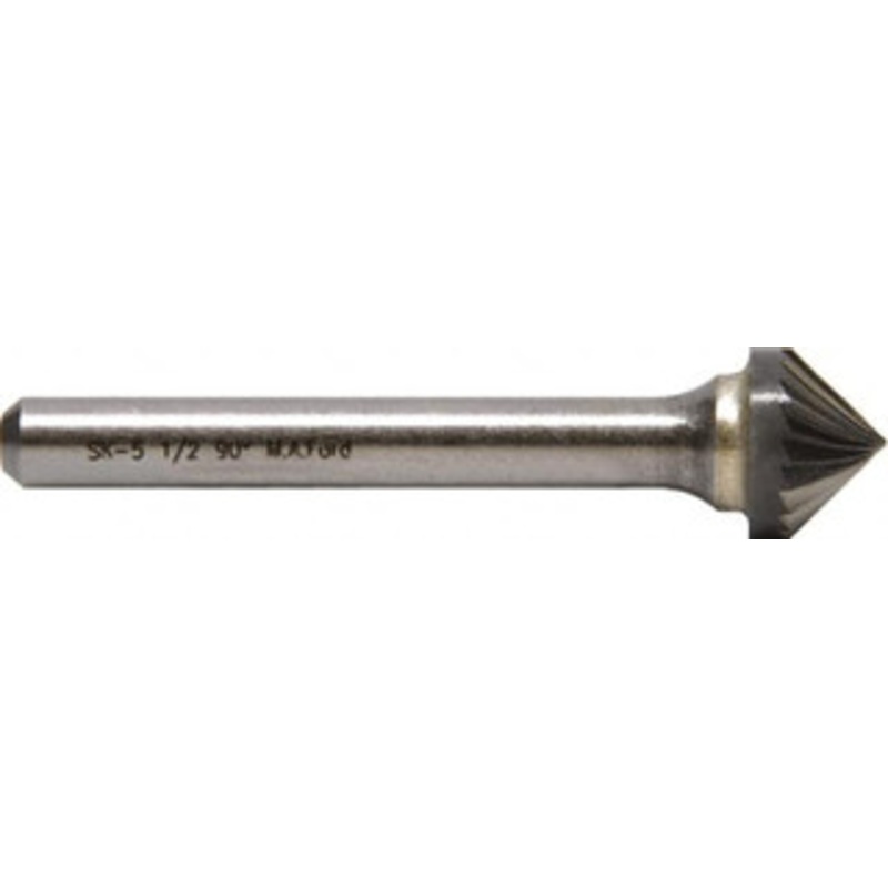 M.A. Ford 1/8 Cut Diam, 1/8 Shank Diam, 90 Carbide Single Cut 90 Angle Burr Point End, 1-1/2 OAL, 1/16 LOC 69117520C – 58267360