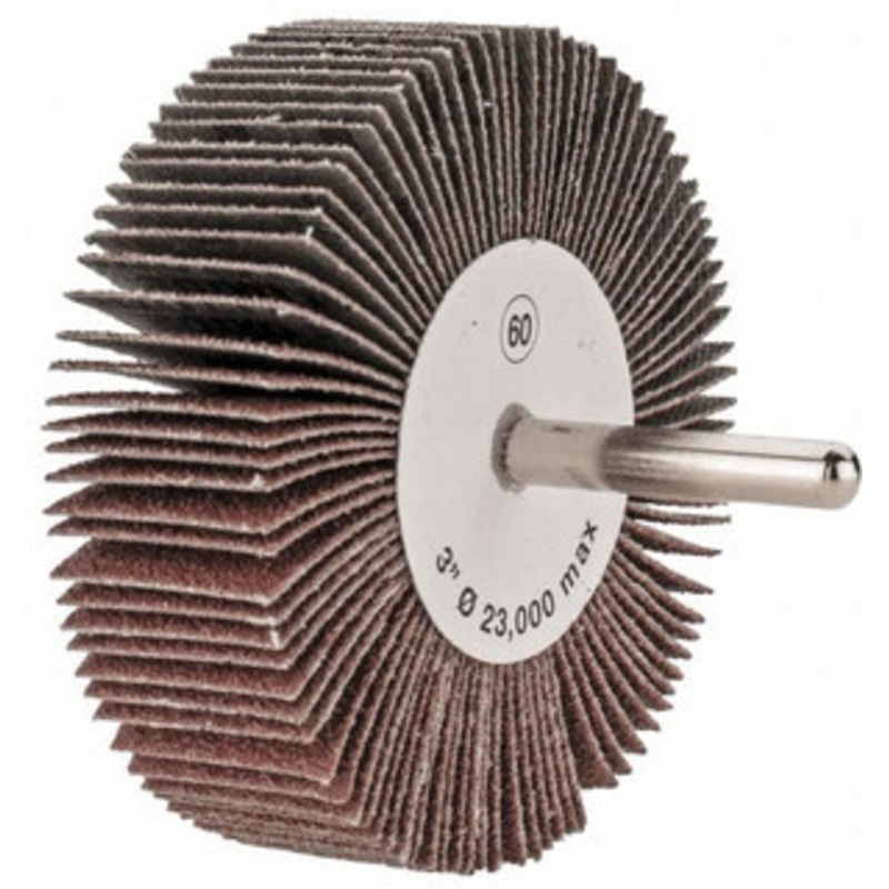Tru-Maxx 3 Diam x 1 Face Width, Medium Aluminum Oxide Coated Mounted Flap Wheel 1/4 Shank Mount, 60 Grit, 20,000 Max RPM SZMFW1360 – 87661732
