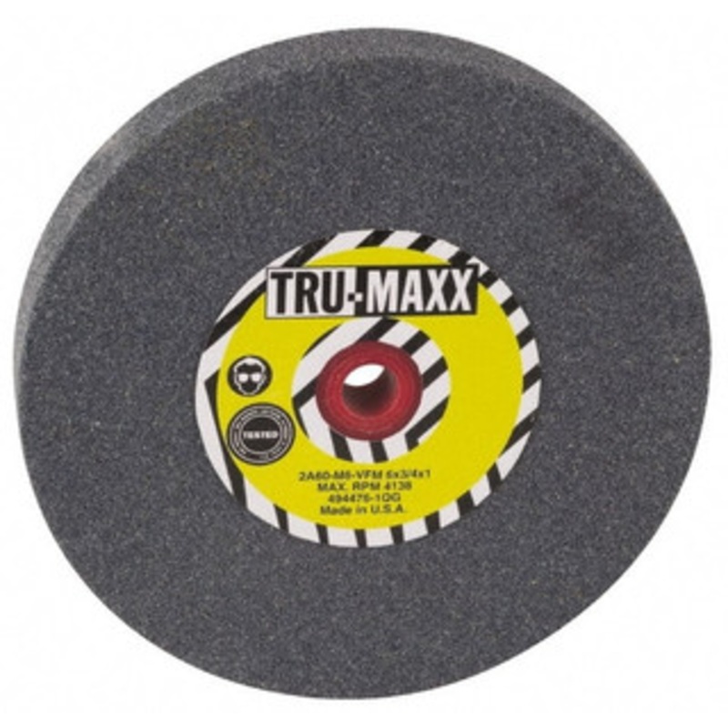 Tru-Maxx 60 Grit Aluminum Oxide Bench & Pedestal Grinding Wheel 12 Diam x 1-1/2 Hole x 2 Thick, 2705 Max RPM, P Hardness, Medium Grade , Vitrified Bond 66253255177 – 85642262