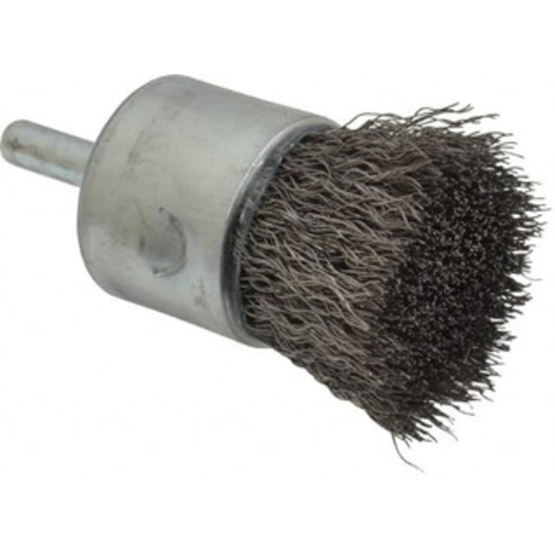 Weiler Abrasives 1 Diam Steel Crimped End Brush 7/8 Trim Length, 1/4 Shank Diam, 22,000 Max RPM 90299 – 00462770