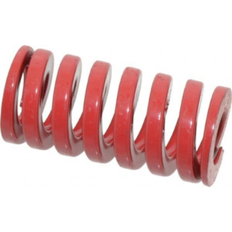 Danly 1 Hole Diam, 1/2 Rod Diam, 2 Free Length, Red Die Spring 89.4 Lb Max Deflection, 0.6 Max Deflection, Heavy Duty, Chromium Vanadium Steel 9-1608-26 – 76014851