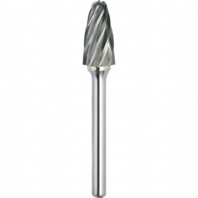 Made in USA 1/2 Cut Diam, 1/4 Shank Diam, Carbide Aluma Cut Tree Burr with Radius 2-3/4 OAL, 1 LOC SF-5FM – 02341253
