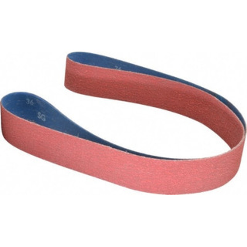 Norton 2 Wide x 60 OAL, 36 Grit, Ceramic Abrasive Belt Ceramic, Very Coarse, Coated, Y Weighted Cloth Backing, Series R981 78072701019 – 82057191