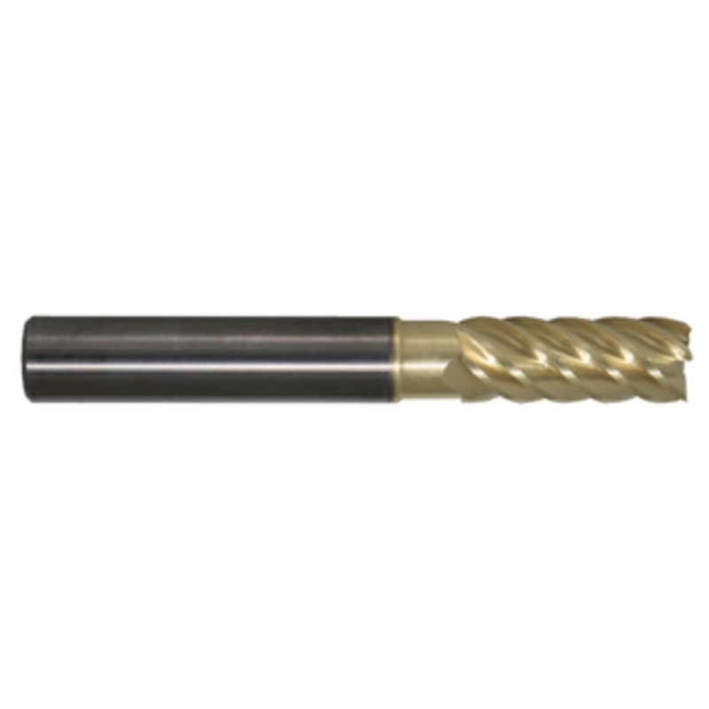 Promax 6 Flute Variable Helix ZrN Coated Single End Mill, 1 Size & Shank Dia., 2 Length of Cut, 3-7/8 Reach, .960 Neck Dia., 6 Overall Length