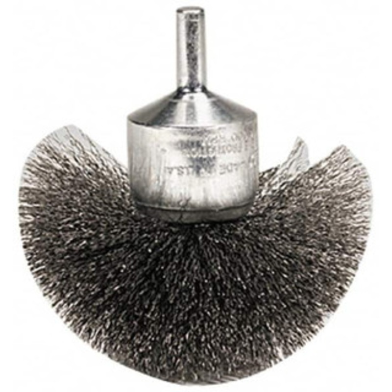 Weiler Abrasives 2-3/4 Diam Steel Flared Crimped End Brush 1/4 Shank Diam, 16,000 Max RPM 10040 – 75846402