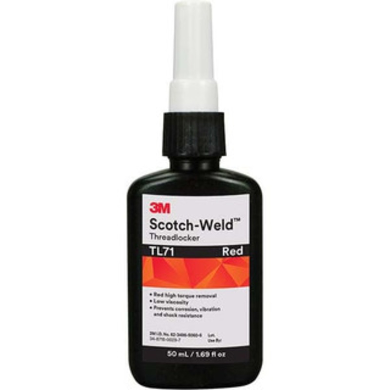 3M 50 mL Bottle, Red, High Strength Liquid Threadlocker Series TL71, 24 hr Full Cure Time, Hand Tool, Heat Removal 7100039231 – 32917627