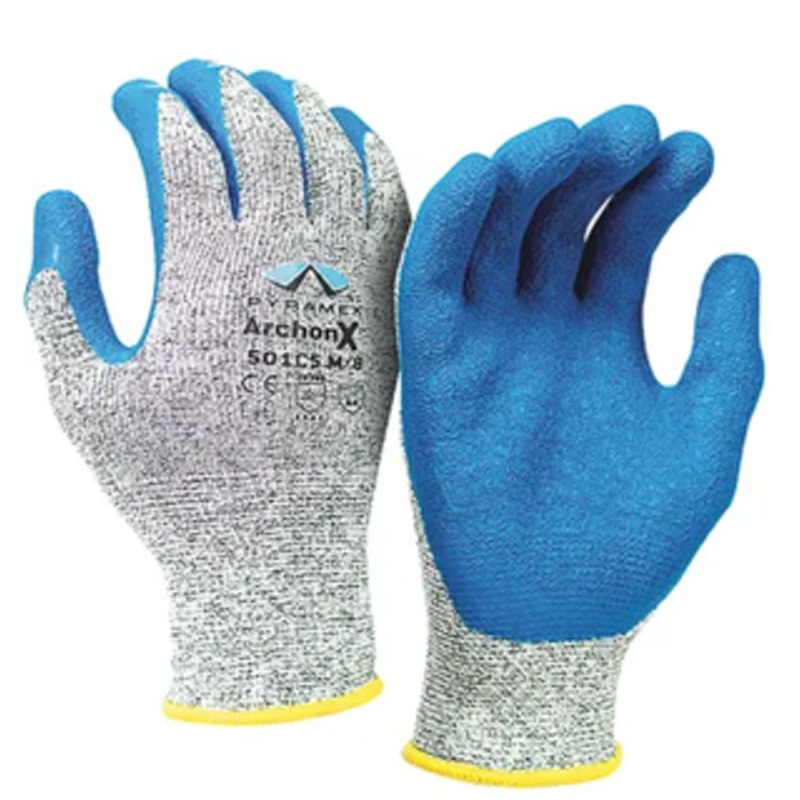 Pyramex Archonx Crinkle Latex Gloves – Medium (8) Size – GL501C5M