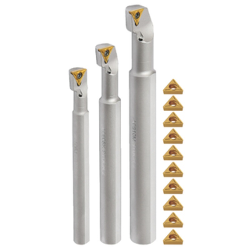 Terra Carbide STUC_ Boring Bar Set (3/8, 1/2, & 5/8) With (10)TCMT2(1.5)1-MP1 CT25M AKUMA Inserts