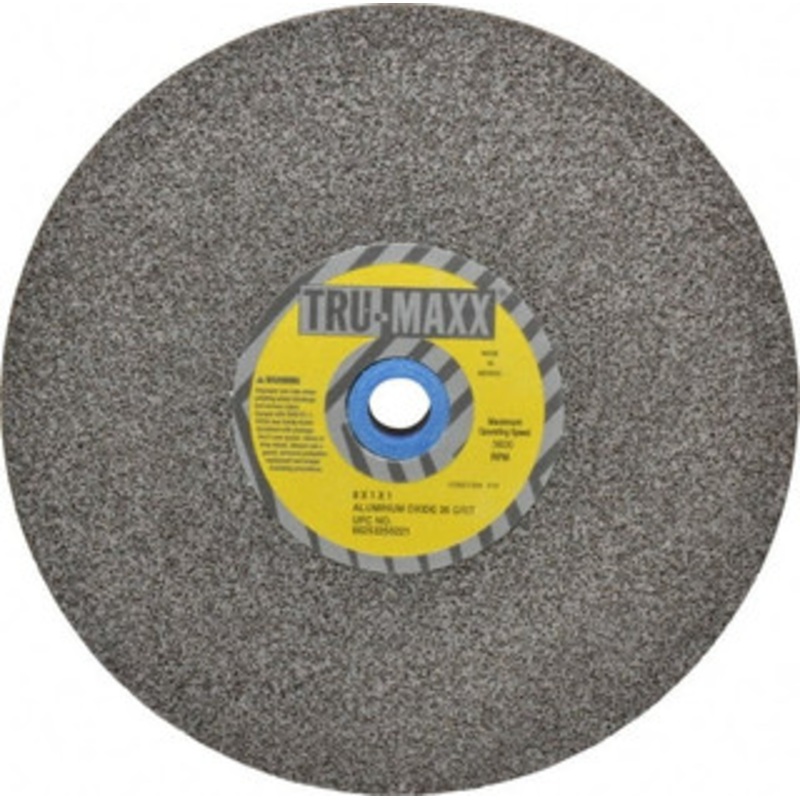 Tru-Maxx 36 Grit Aluminum Oxide Bench & Pedestal Grinding Wheel 8 Diam x 1 Hole x 1 Thick, 3600 Max RPM, O Hardness, Very Coarse Grade , Vitrified Bond 66253255221 – 70181029