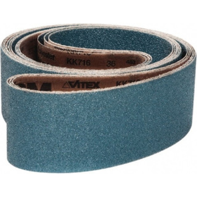 VSM Abrasives Corp. 2 Wide x 60 OAL, 80 Grit, Zirconia Alumina Abrasive Belt Zirconia Alumina, Medium, Coated, X Weighted Cloth Backing, Wet/Dry, Series ZK713X 319559 – 35781459