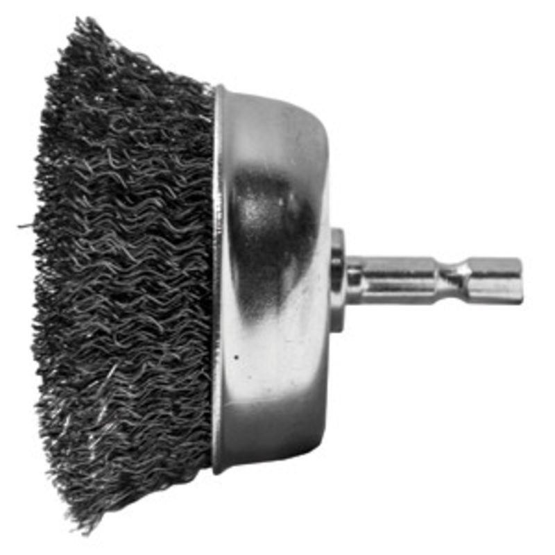 Century Drill & Tool 2-3/4 Crimped Cup .0118 Wire Brush Coarse Hex Shank – CY76221