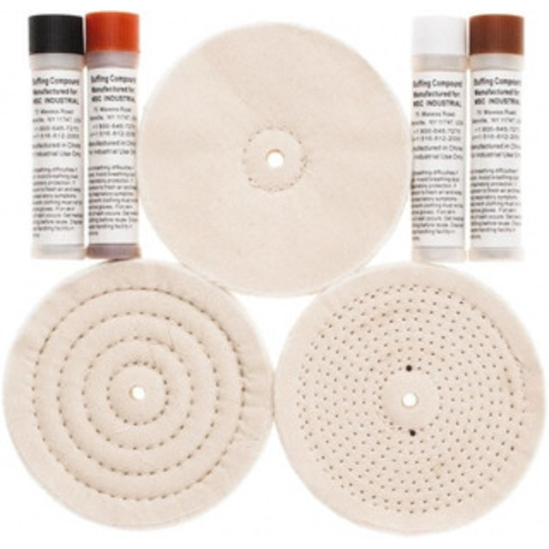 Value Collection 6 Diam Loose Sewn, Cushion Sewn Buffing Wheel Set 1/2 Arbor Hole 777480206 – 66998329