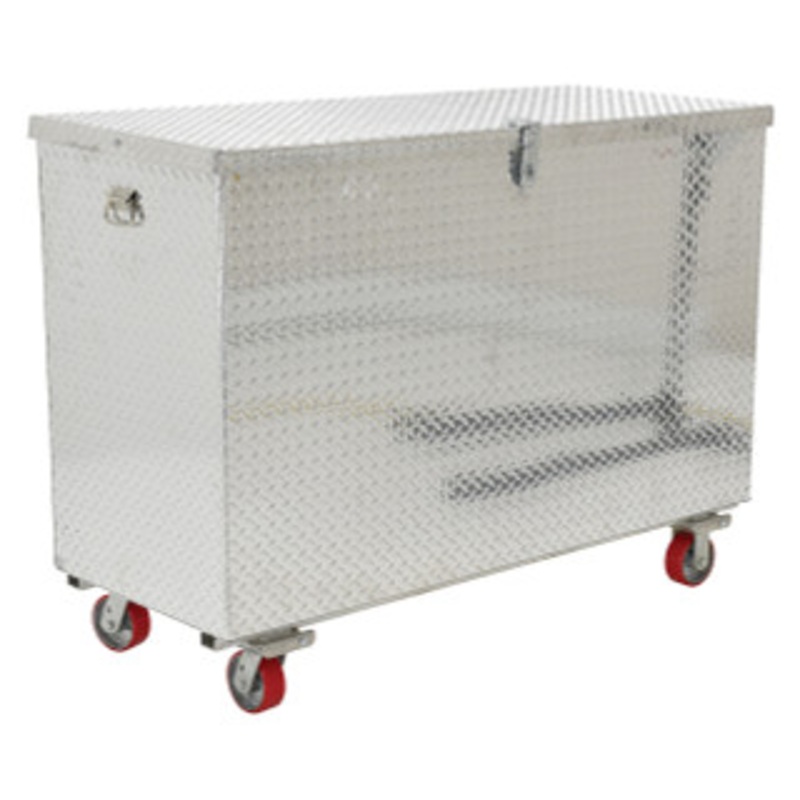 Vestil Aluminum Treadplate Portable Tool Box with Casters, 48 x 24 x 36 – APTS-3648-C