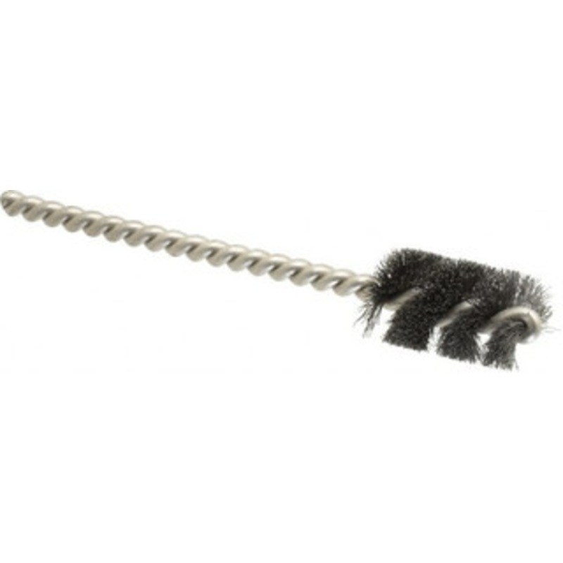 Weiler Abrasives 9/16 Diam Helical Steel Tube Brush 0.005 Filament Diam, 1 Brush Length, 3-1/2 OAL, 3/16 Diam Stainless Steel Shank 21143 – 75851089