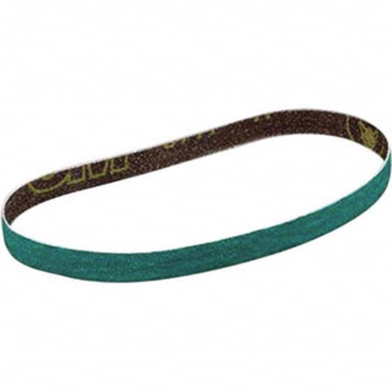 3M 1/2 Wide x 18 OAL, 60 Grit, Zirconia Alumina Abrasive Belt Zirconia Alumina, Medium, Coated, YF Weighted Cloth Backing, Series 577F 7100069158 – 63994065