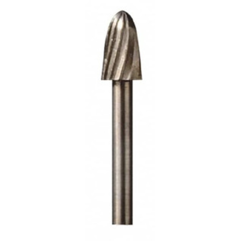 Dremel 1/4 Cut Diam, 1/8 Shank Diam, High Speed Steel Single Cut Tree Burr with Radius Radius End 117 – 09022997