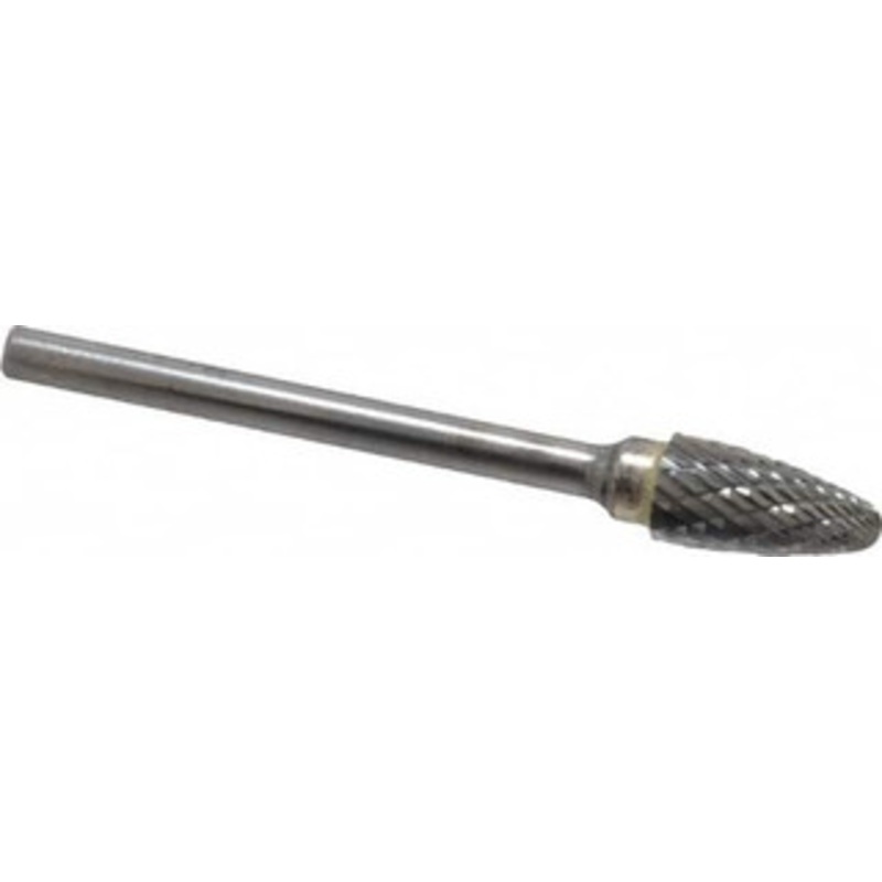 SGSPRO 1/4 Cut Diam, 1/8 Shank Diam, Carbide Double Cut Tree Burr with Radius Radius End, 2 OAL, 1/2 LOC 13728 – 05293428