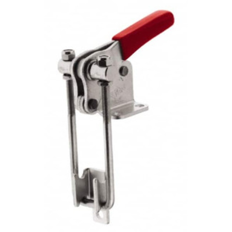 Destaco 2,000 Lb Capacity, Vertical, U Hook, Flanged Base, Stainless Steel Pull Action Latch Clamp 2.46 Drawing Movement, 5.77 OAL, Threaded U Hook, Straight Handle 344-SS – 97980643