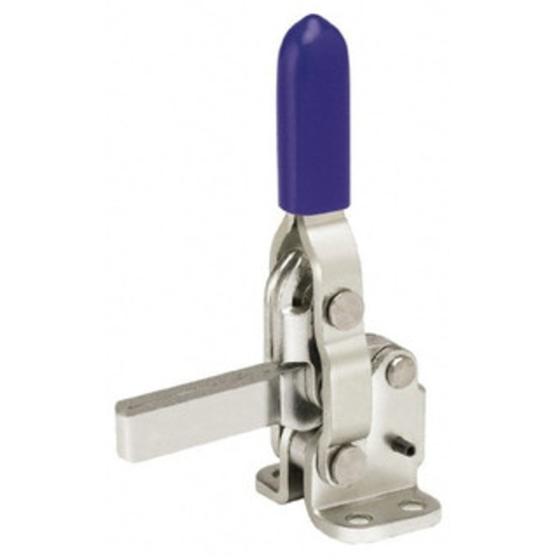 Gibraltar 250 Lb Holding Capacity, Vertical Handle, Manual Hold Down Toggle Clamp 65 Handle Movement, 105 Bar Opening, Solid Bar, Flanged Base, Electro-Plated Zinc, Stainless Steel GIB-U-202-SS – 77864502