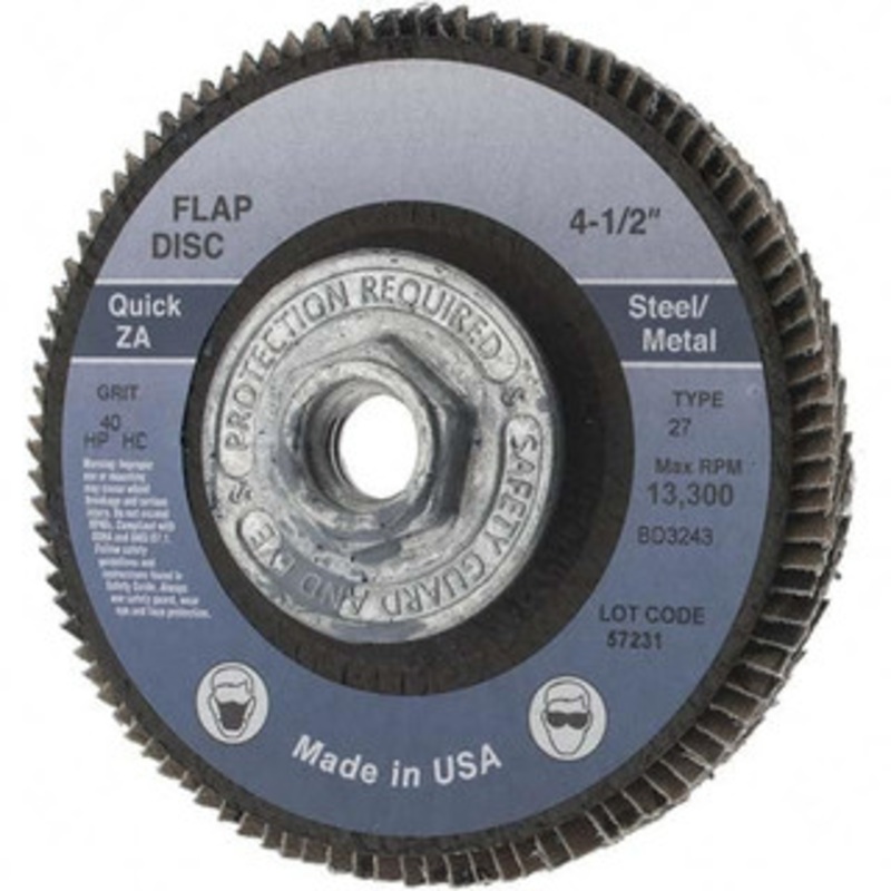 Value Collection 4-1/2 40 Grit 5/8-11 Center Hole Type 27 Zirconia Alumina Flap Disc Coarse Grade, Coated, Arbor Attachment BD3243 – 64706401