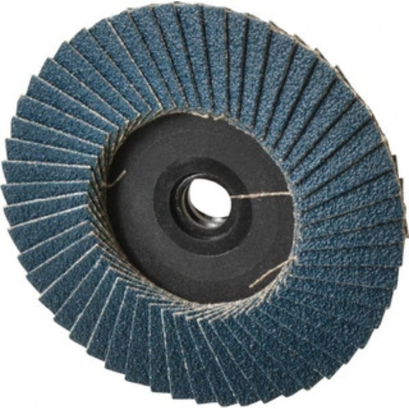 Weiler Abrasives 3 80 Grit Type 29 Zirconia Alumina Flap Disc Medium Grade, Coated, Quick Change Type S Attachment, Plastic Backing, 20,000 RPM 96233 – 01832864