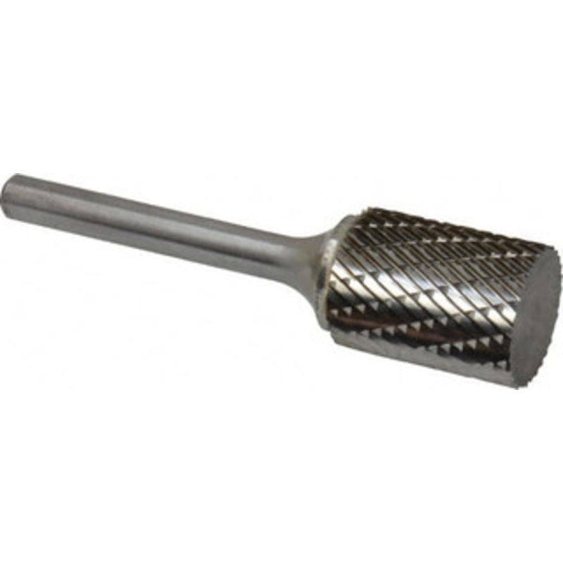 Atrax 3/4 Cut Diam, 1/4 Shank Diam, Carbide Double Cut Cylinder Burr Flat End, 2-3/4 OAL, 1 LOC SA-7DC-ATX – 85285500