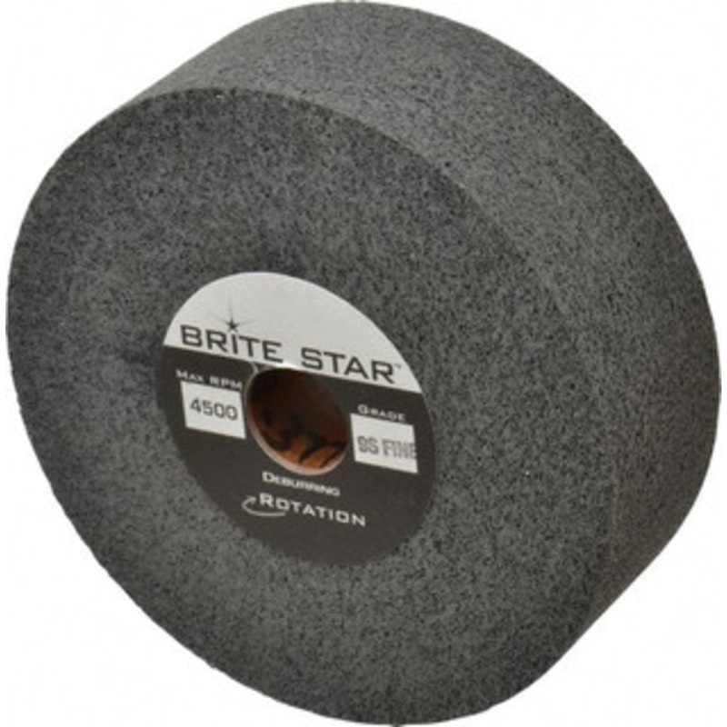 Brite Star 6 Diam, 2 Face Width, 1 Center Hole, Fine Grade, Silicon Carbide Deburring Wheel Convolute, Extra Hard Density 9 Grade, 4,500 RPM 66261114611 – 81243990