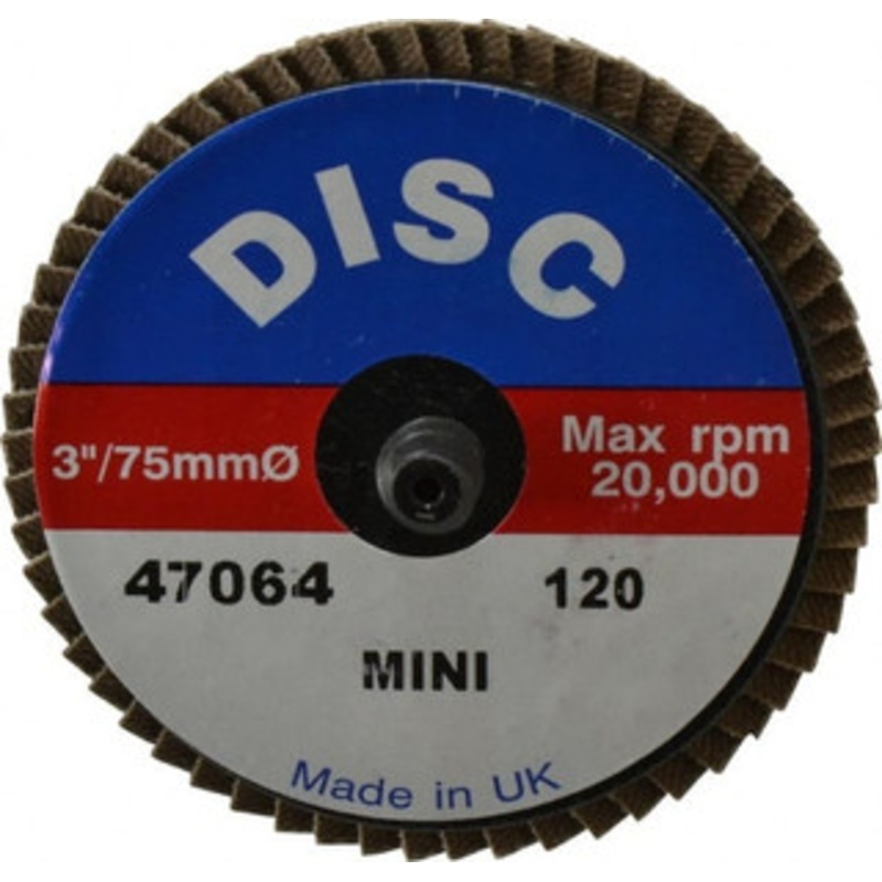 Garryson 3 120 Grit Type 27 Zirconia Alumina Flap Disc Fine Grade, Coated, Quick Change Type R Attachment, Nylon Backing, 20,000 RPM G47064 – 59519108